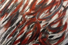Pigments, gloss et liant acrylique sur toile, technique mixe. 120 x 100 cm